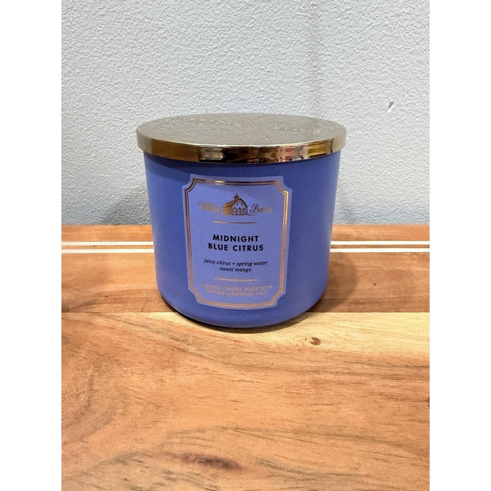 Bath & Body Works 3-Wick Candle Midnight Blue  Citrus -l